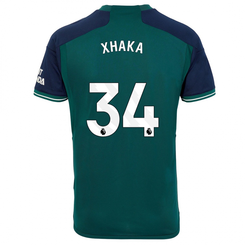 Gyermek Granit Xhaka #34 Zöld Harmadik Számú Jersey 2023/24 Mez Póló Ing