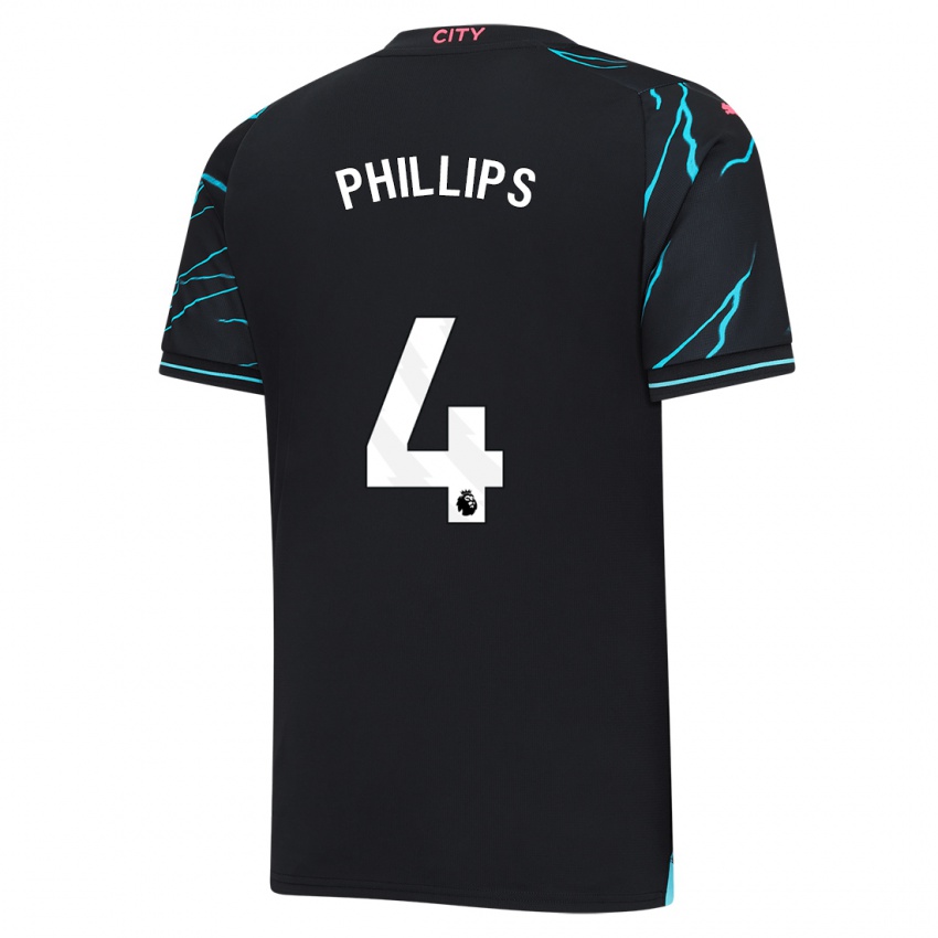 Gyermek Kalvin Phillips #4 Sötétkék Harmadik Számú Jersey 2023/24 Mez Póló Ing