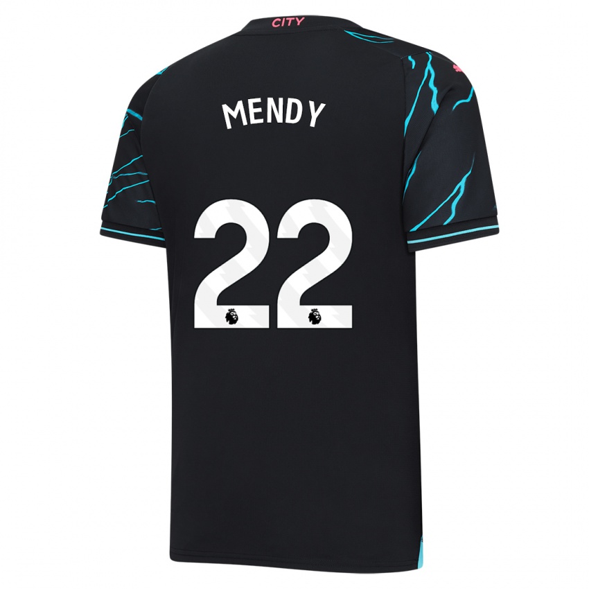 Gyermek Benjamin Mendy #22 Sötétkék Harmadik Számú Jersey 2023/24 Mez Póló Ing