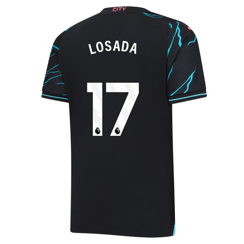 Gyermek Vicky Losada #17 Sötétkék Harmadik Számú Jersey 2023/24 Mez Póló Ing