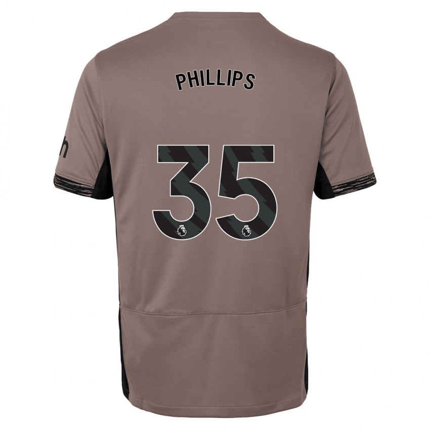 Gyermek Ashley Phillips #35 Sötét Bézs Harmadik Számú Jersey 2023/24 Mez Póló Ing