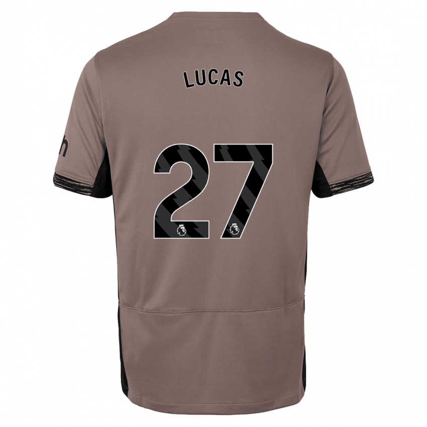 Gyermek Lucas Moura #27 Sötét Bézs Harmadik Számú Jersey 2023/24 Mez Póló Ing