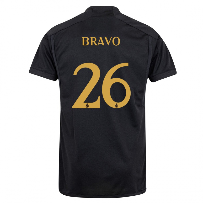 Gyermek Iker Bravo #26 Fekete Harmadik Számú Jersey 2023/24 Mez Póló Ing