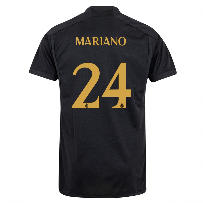 Gyermek Mariano Diaz #24 Fekete Harmadik Számú Jersey 2023/24 Mez Póló Ing