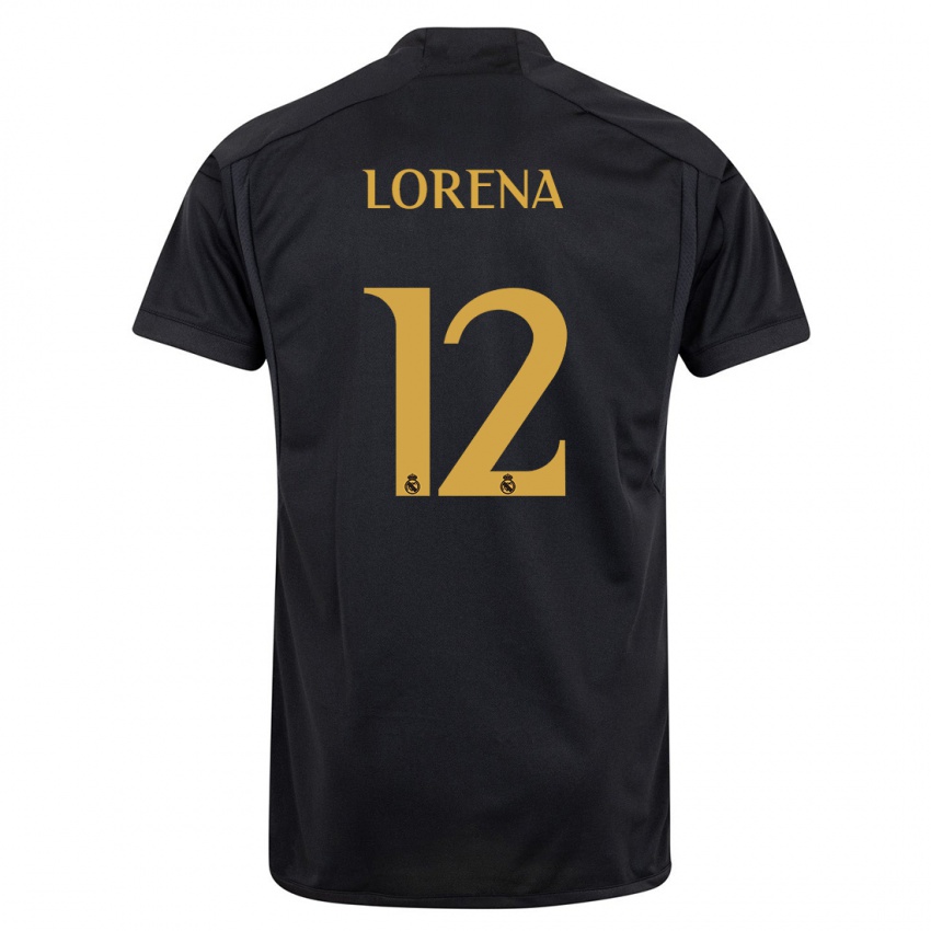 Gyermek Lorena Navarro #12 Fekete Harmadik Számú Jersey 2023/24 Mez Póló Ing