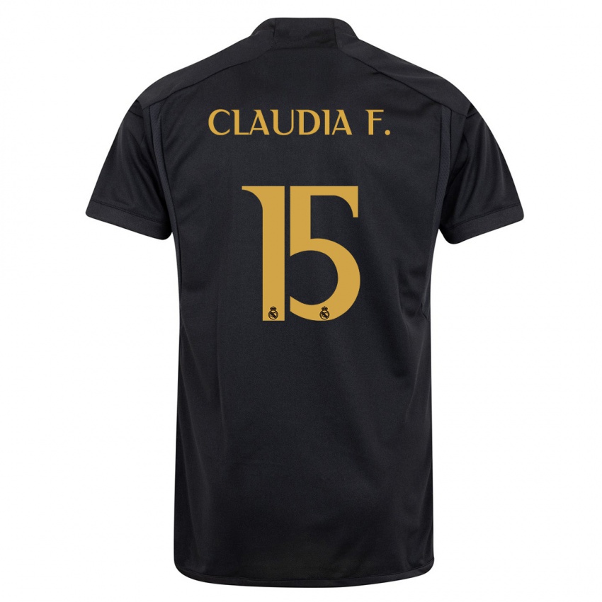 Gyermek Claudia Florentino #15 Fekete Harmadik Számú Jersey 2023/24 Mez Póló Ing