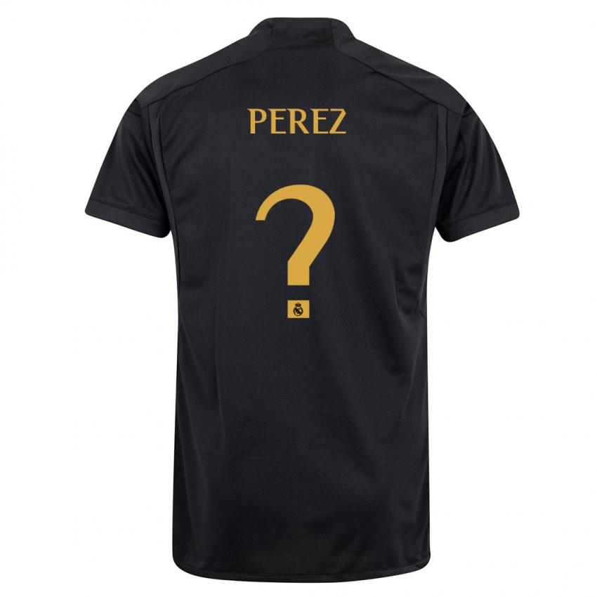 Gyermek Bruno Perez #0 Fekete Harmadik Számú Jersey 2023/24 Mez Póló Ing