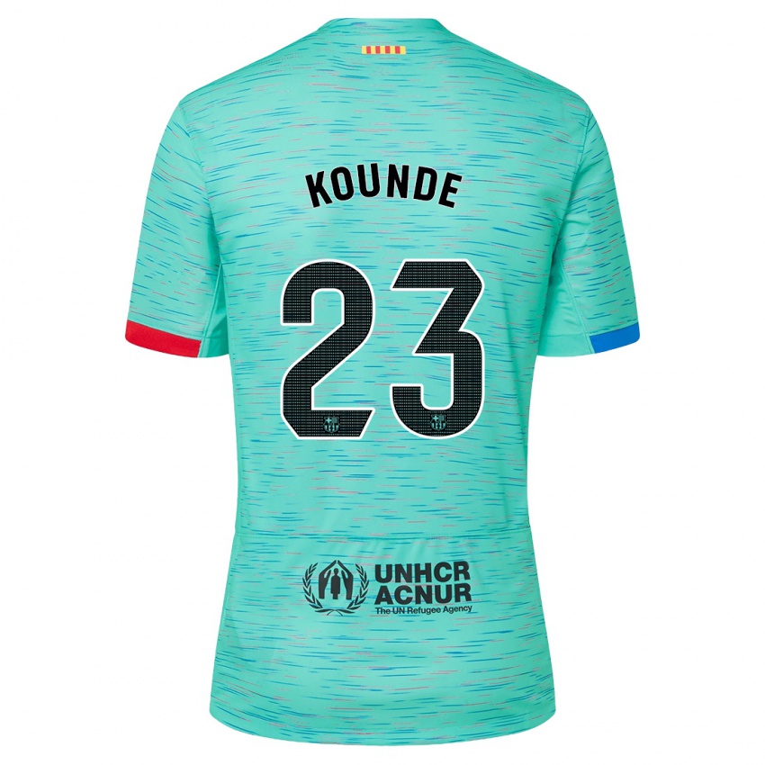 Gyermek Jules Kounde #23 Light Aqua Harmadik Számú Jersey 2023/24 Mez Póló Ing