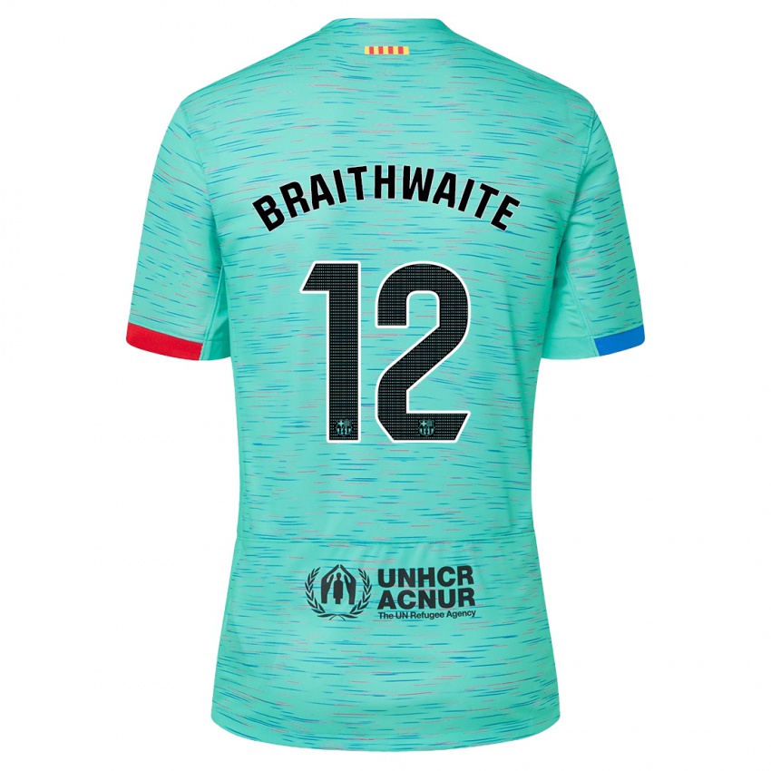 Gyermek Martin Braithwaite #12 Light Aqua Harmadik Számú Jersey 2023/24 Mez Póló Ing