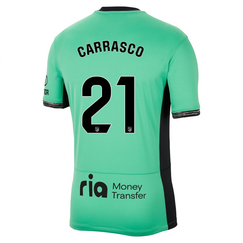 Gyermek Yannick Carrasco #21 Tavaszi Zöld Harmadik Számú Jersey 2023/24 Mez Póló Ing