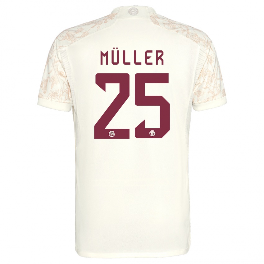 Gyermek Thomas Muller #25 Törtfehér Harmadik Számú Jersey 2023/24 Mez Póló Ing