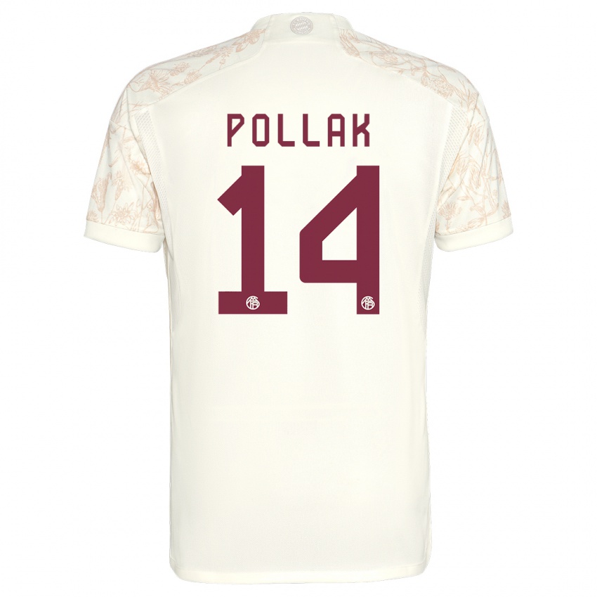 Gyermek Florian Pollak #14 Törtfehér Harmadik Számú Jersey 2023/24 Mez Póló Ing