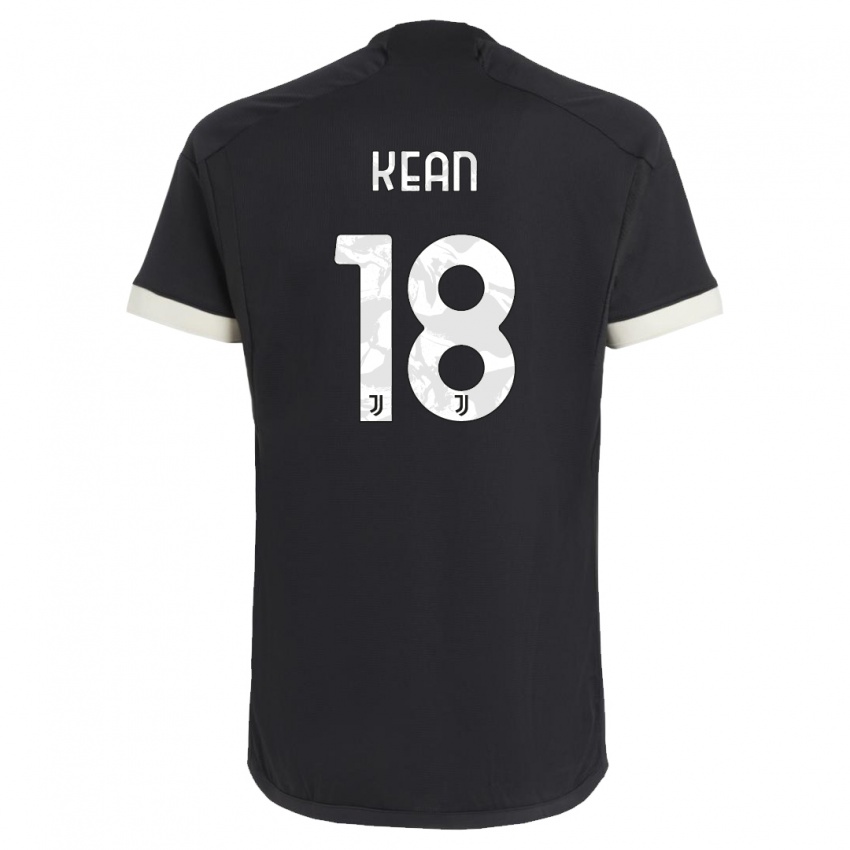 Gyermek Moise Kean #18 Fekete Harmadik Számú Jersey 2023/24 Mez Póló Ing