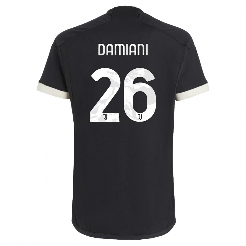 Gyermek Samuele Damiani #26 Fekete Harmadik Számú Jersey 2023/24 Mez Póló Ing