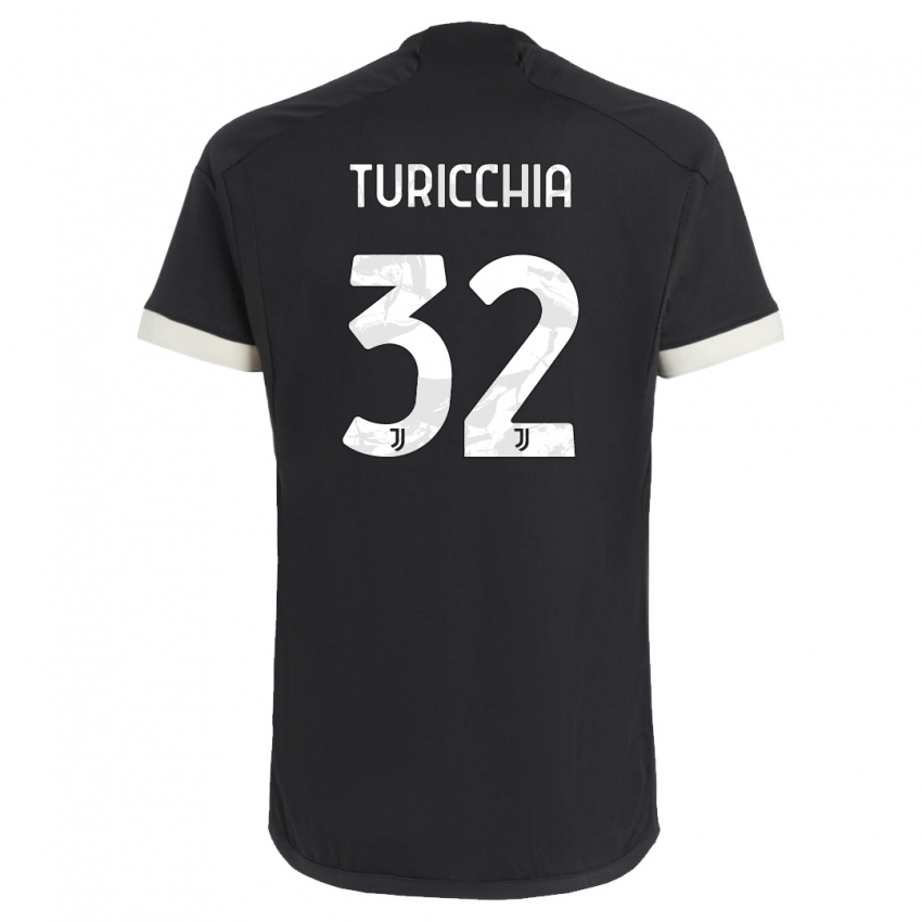 Gyermek Riccardo Turicchia #32 Fekete Harmadik Számú Jersey 2023/24 Mez Póló Ing