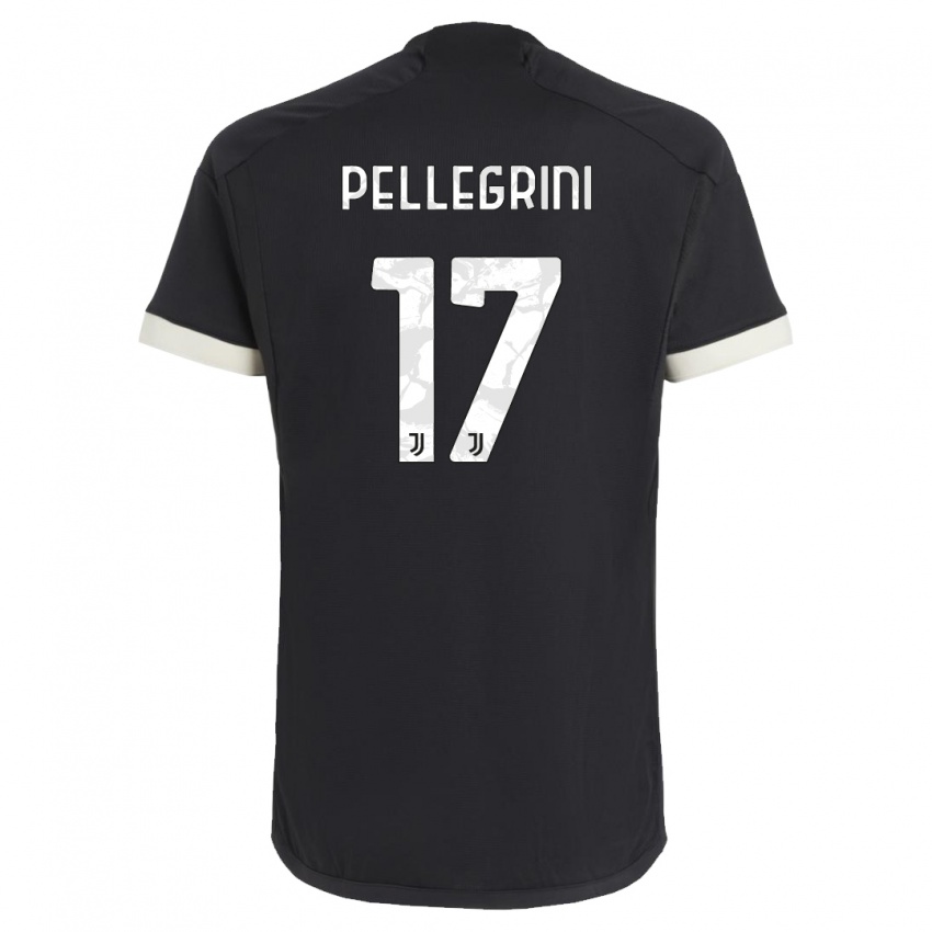 Gyermek Luca Pellegrini #17 Fekete Harmadik Számú Jersey 2023/24 Mez Póló Ing