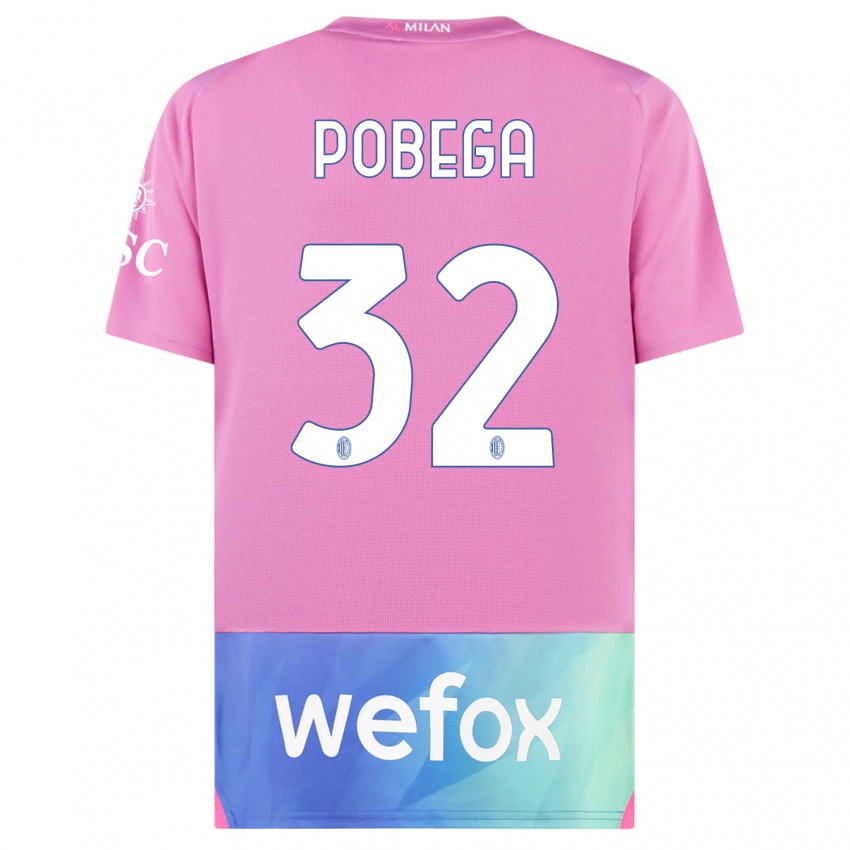 Gyermek Tommaso Pobega #32 Pink Lila Harmadik Számú Jersey 2023/24 Mez Póló Ing