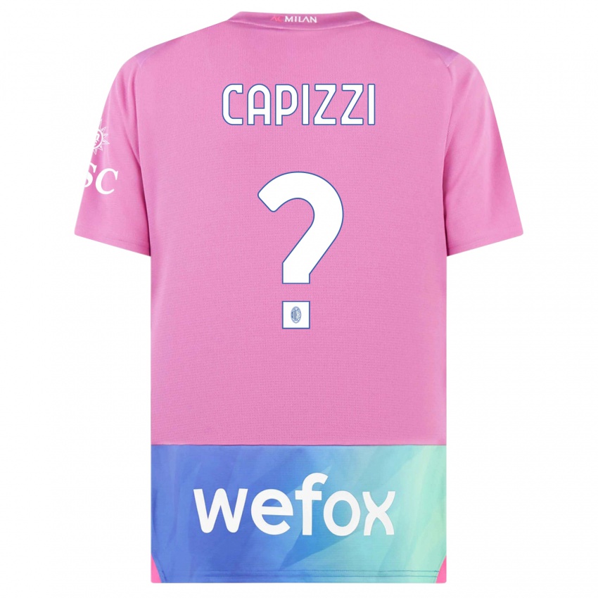 Gyermek Edoardo Capizzi #0 Pink Lila Harmadik Számú Jersey 2023/24 Mez Póló Ing