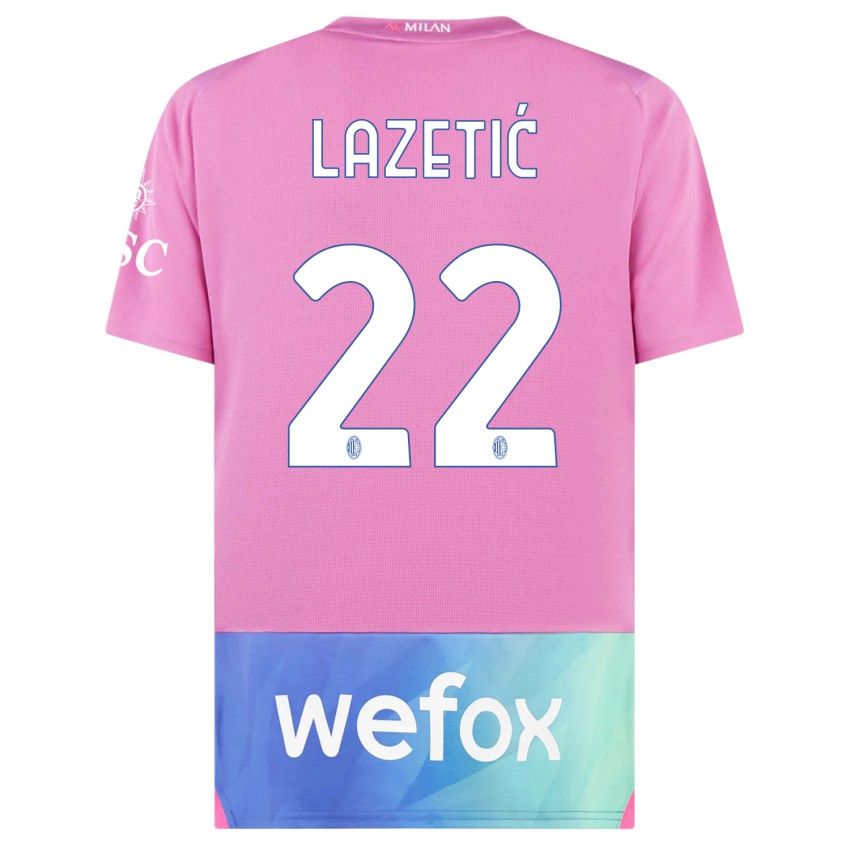 Gyermek Marko Lazetic #22 Pink Lila Harmadik Számú Jersey 2023/24 Mez Póló Ing