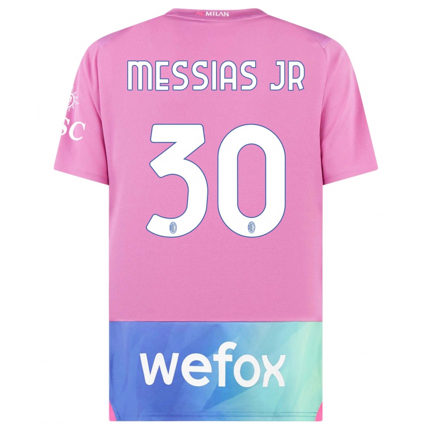 Gyermek Junior Messias #30 Pink Lila Harmadik Számú Jersey 2023/24 Mez Póló Ing