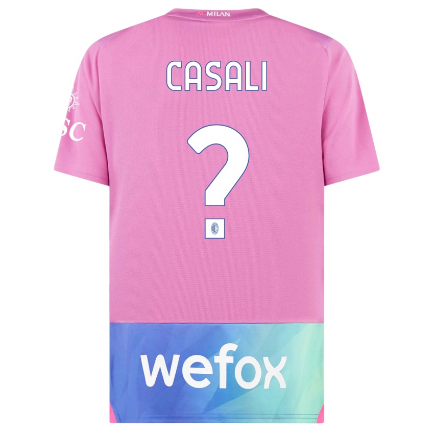 Gyermek Michele Casali #0 Pink Lila Harmadik Számú Jersey 2023/24 Mez Póló Ing