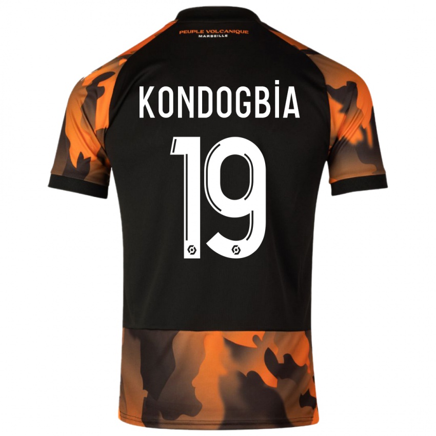 Gyermek Geoffrey Kondogbia #19 Fekete Narancs Harmadik Számú Jersey 2023/24 Mez Póló Ing