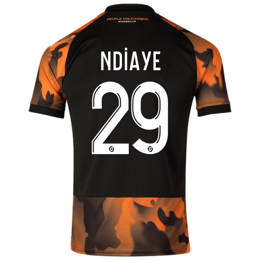 Gyermek Iliman Ndiaye #29 Fekete Narancs Harmadik Számú Jersey 2023/24 Mez Póló Ing