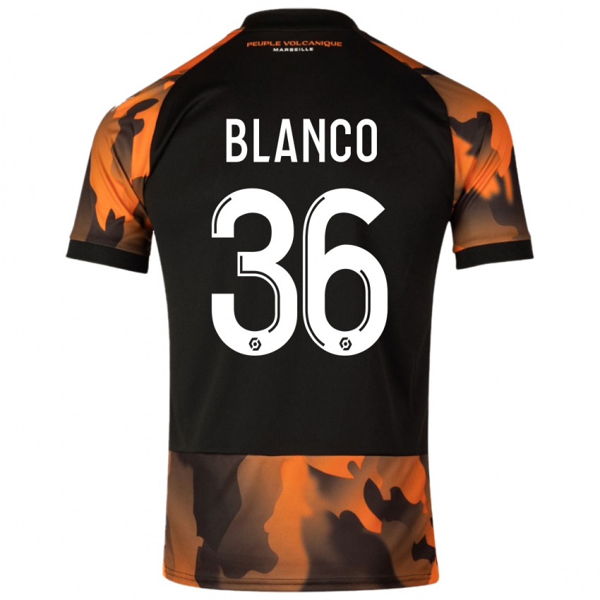 Gyermek Ruben Blanco #36 Fekete Narancs Harmadik Számú Jersey 2023/24 Mez Póló Ing