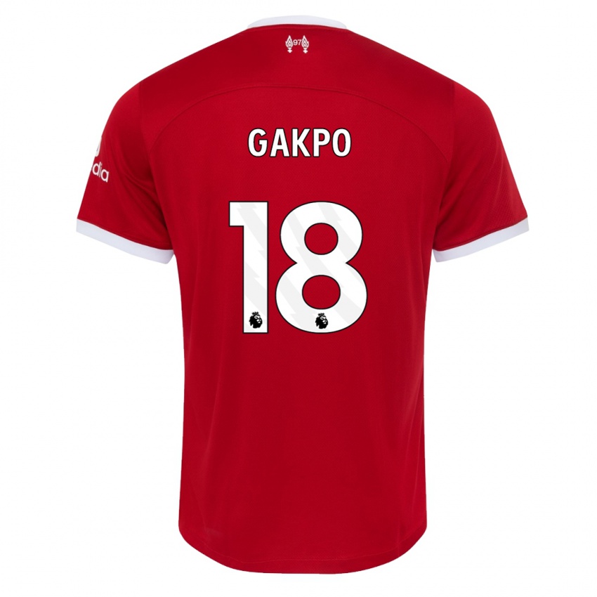 Férfi Cody Gakpo #18 Piros Hazai Jersey 2023/24 Mez Póló Ing