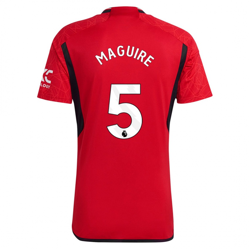 Férfi Harry Maguire #5 Piros Hazai Jersey 2023/24 Mez Póló Ing