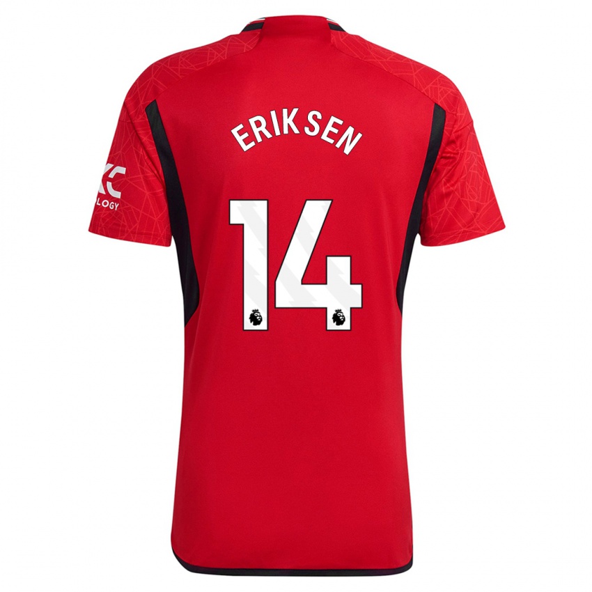 Férfi Christian Eriksen #14 Piros Hazai Jersey 2023/24 Mez Póló Ing