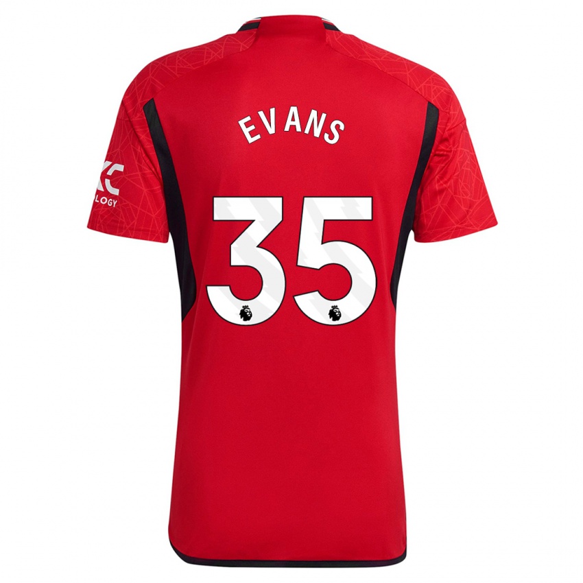 Férfi Jonny Evans #35 Piros Hazai Jersey 2023/24 Mez Póló Ing