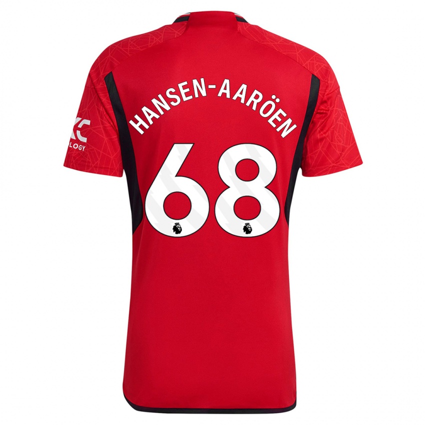 Férfi Isak Hansen-Aaröen #68 Piros Hazai Jersey 2023/24 Mez Póló Ing