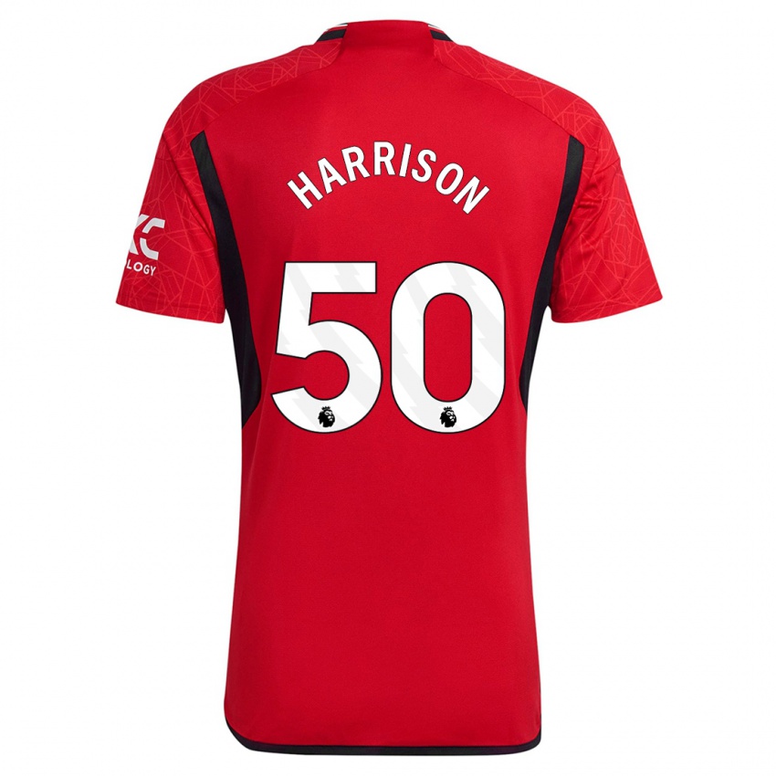 Férfi Elyh Harrison #50 Piros Hazai Jersey 2023/24 Mez Póló Ing