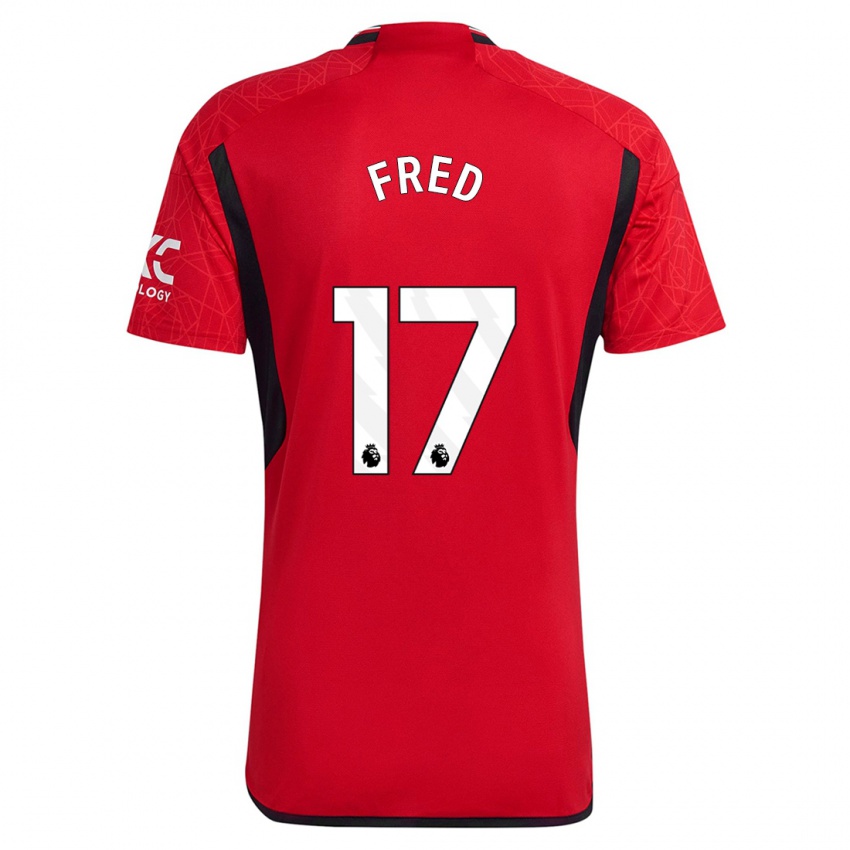 Férfi Fred #17 Piros Hazai Jersey 2023/24 Mez Póló Ing