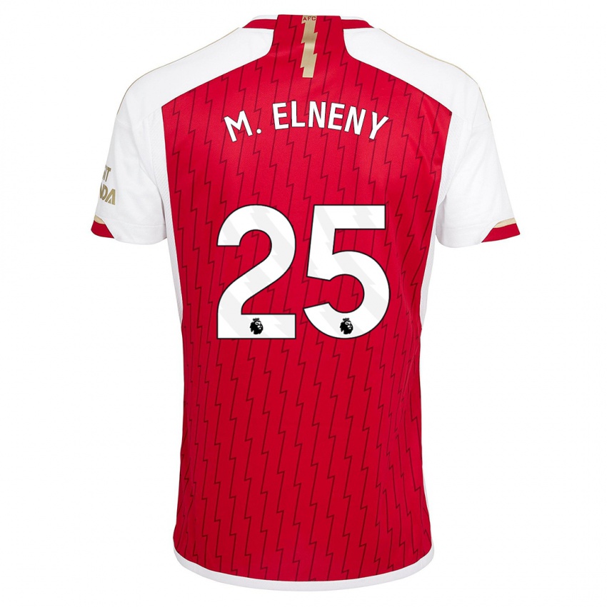 Férfi Mohamed Elneny #25 Piros Hazai Jersey 2023/24 Mez Póló Ing