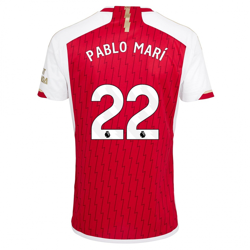 Férfi Pablo Mari #22 Piros Hazai Jersey 2023/24 Mez Póló Ing