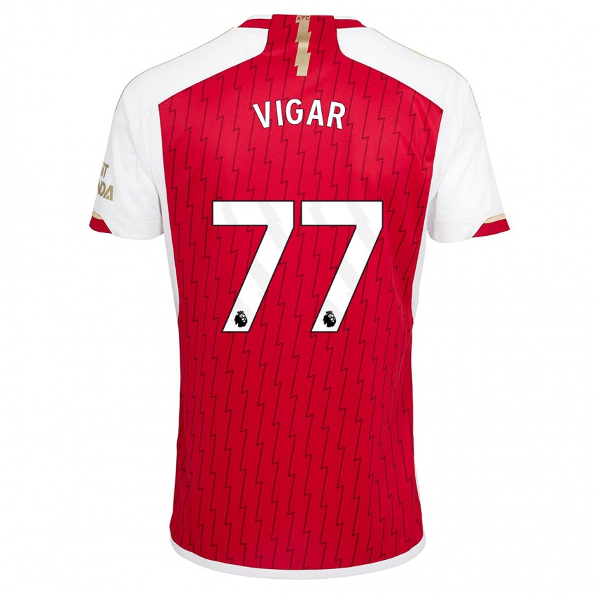 Férfi Billy Vigar #77 Piros Hazai Jersey 2023/24 Mez Póló Ing