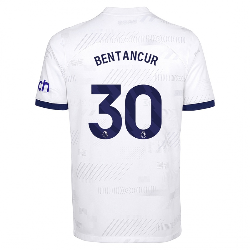 Férfi Rodrigo Bentancur #30 Fehér Hazai Jersey 2023/24 Mez Póló Ing