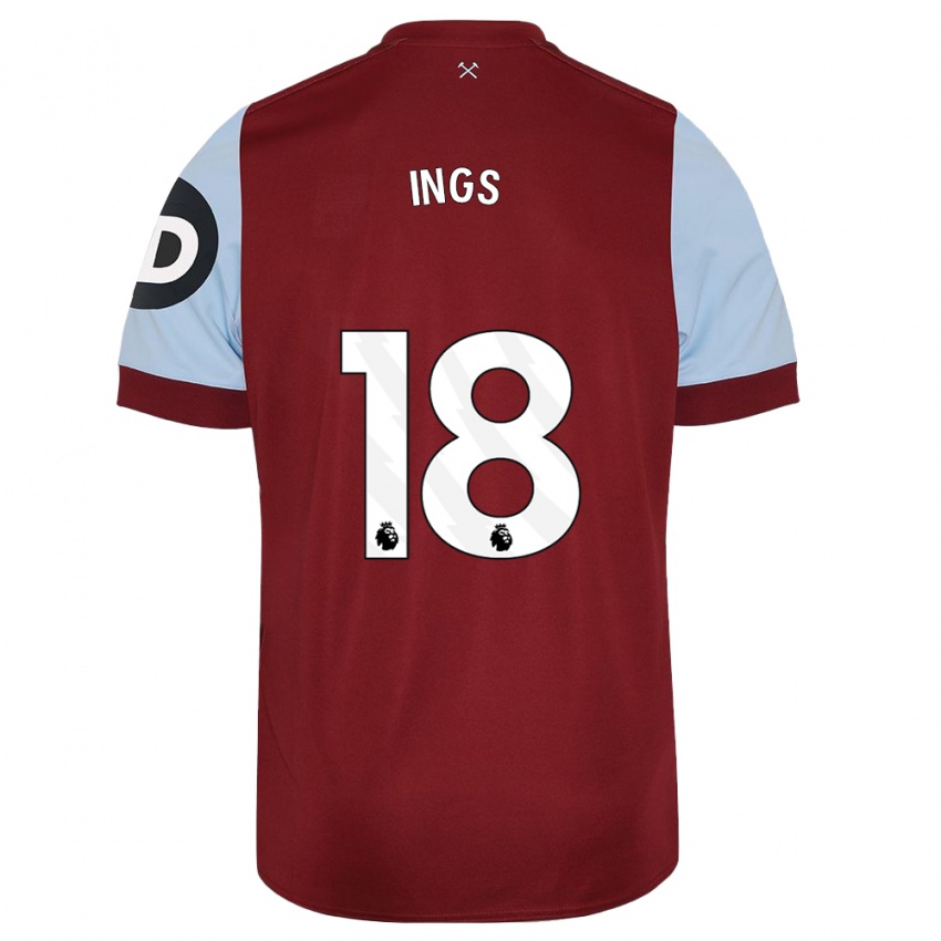 Férfi Danny Ings #18 Gesztenyebarna Hazai Jersey 2023/24 Mez Póló Ing