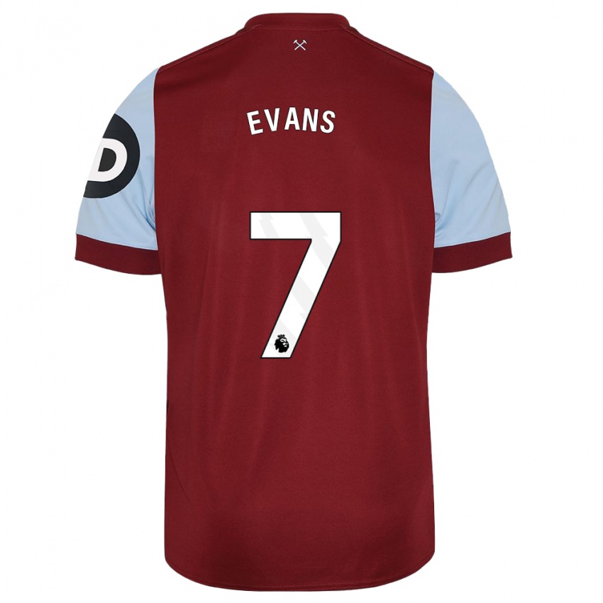 Férfi Lisa Evans #7 Gesztenyebarna Hazai Jersey 2023/24 Mez Póló Ing