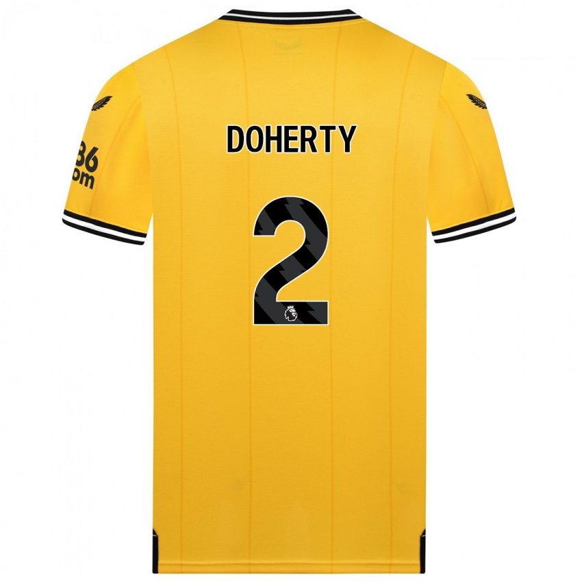 Férfi Matt Doherty #2 Sárga Hazai Jersey 2023/24 Mez Póló Ing