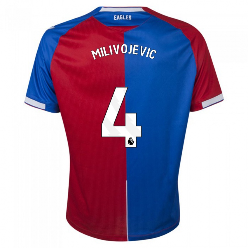 Férfi Luka Milivojevic #4 Piros Kék Hazai Jersey 2023/24 Mez Póló Ing