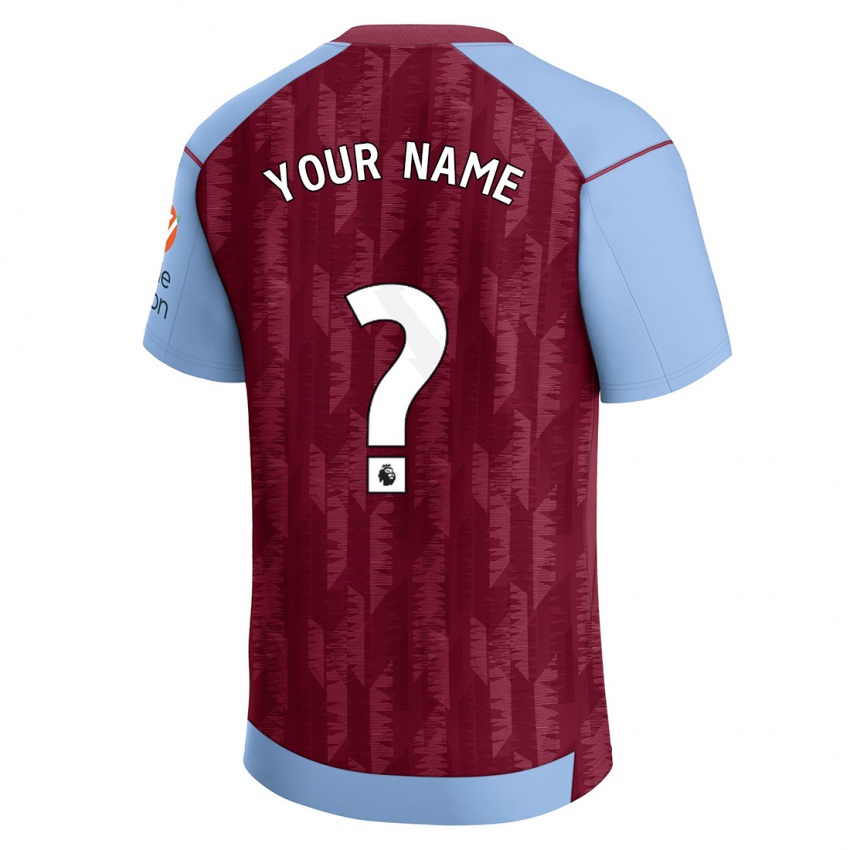 Férfi Az Ön Neve #0 Claret Blue Hazai Jersey 2023/24 Mez Póló Ing