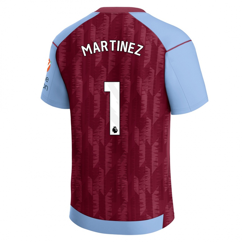 Férfi Emiliano Martinez #1 Claret Blue Hazai Jersey 2023/24 Mez Póló Ing