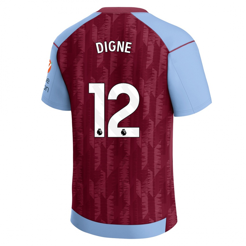 Férfi Lucas Digne #12 Claret Blue Hazai Jersey 2023/24 Mez Póló Ing