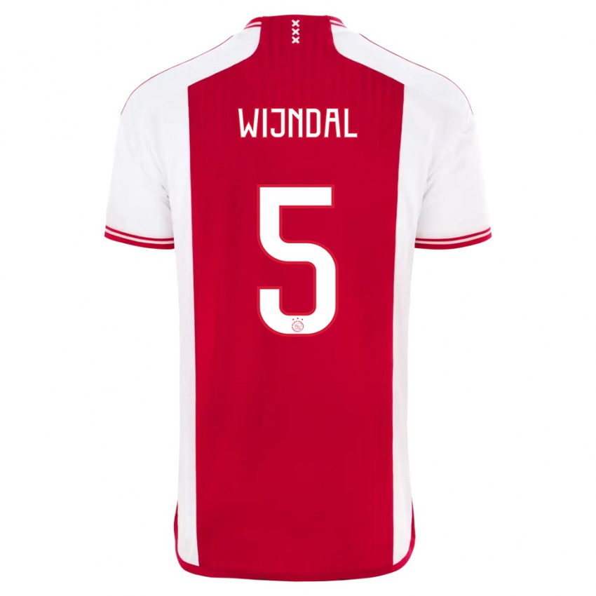 Férfi Owen Wijndal #5 Piros Fehér Hazai Jersey 2023/24 Mez Póló Ing