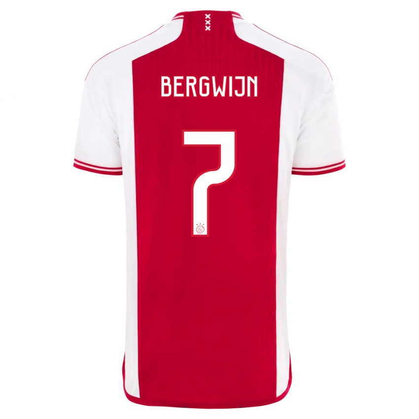 Férfi Steven Bergwijn #7 Piros Fehér Hazai Jersey 2023/24 Mez Póló Ing