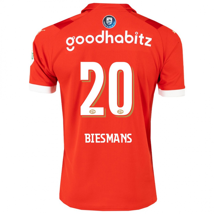 Férfi Julie Biesmans #20 Piros Hazai Jersey 2023/24 Mez Póló Ing