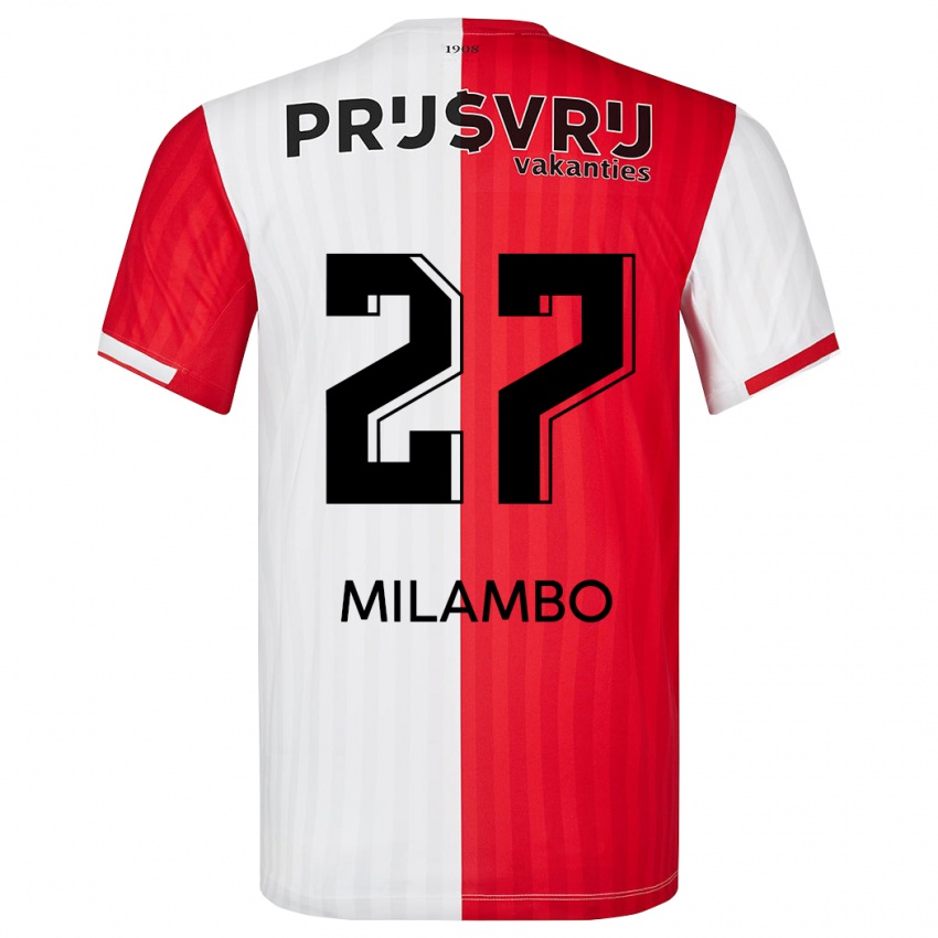 Férfi Antoni Milambo #27 Piros Fehér Hazai Jersey 2023/24 Mez Póló Ing